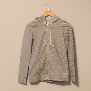 Thin Black/White Striped Zip-up Hoodie